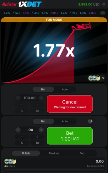 Download the Aviator 1xBet game