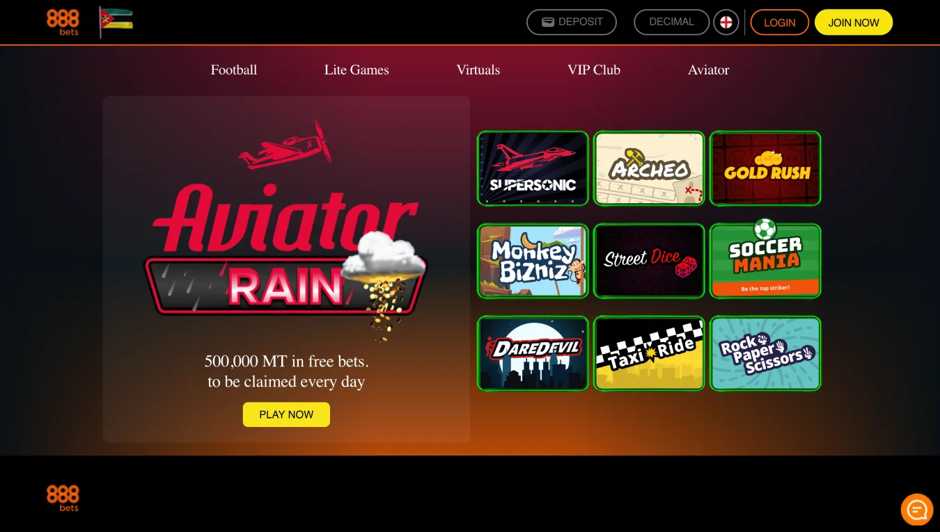 Play Aviator on the official 888bets casino website