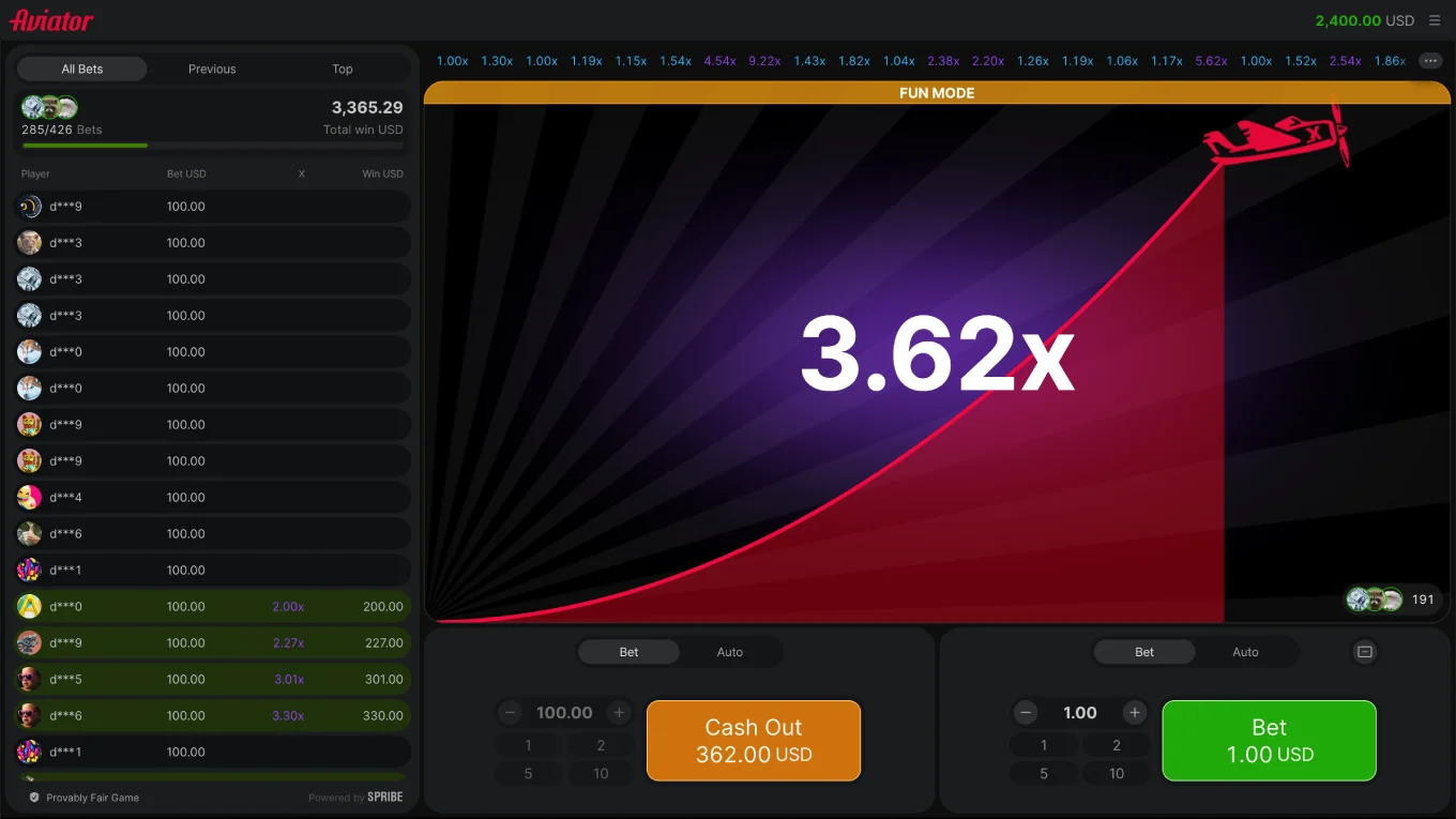 Play Aviator demo for free
